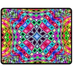 Kaleidoscope Pattern Sacred Geometry Double Sided Fleece Blanket (medium)  by Pakrebo