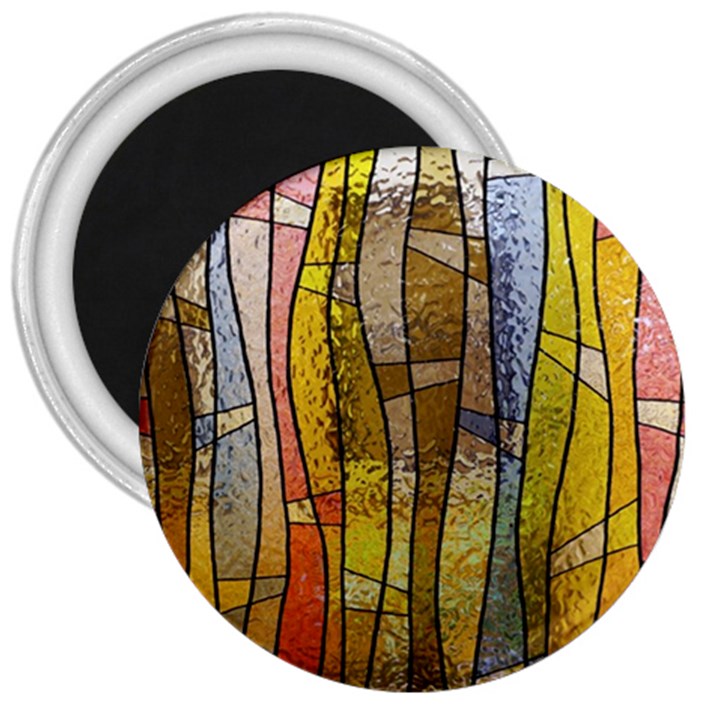 Stained Glass Window Colorful 3  Magnets