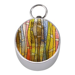 Stained Glass Window Colorful Mini Silver Compasses by Pakrebo