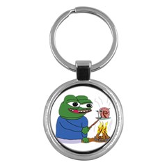 Apu Apustaja Roasting A Snail On A Campfire Pepe The Frog Pepethefrog The Helper Kekistan Key Chains (round)  by snek