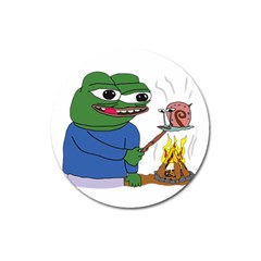 Apu Apustaja Roasting A Snail On A Campfire Pepe The Frog Pepethefrog The Helper Kekistan Magnet 3  (round) by snek