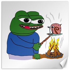 Apu Apustaja Roasting A Snail On A Campfire Pepe The Frog Pepethefrog The Helper Kekistan Canvas 12  X 12  by snek