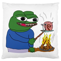 Apu Apustaja Roasting A Snail On A Campfire Pepe The Frog Pepethefrog The Helper Kekistan Standard Flano Cushion Case (two Sides) by snek