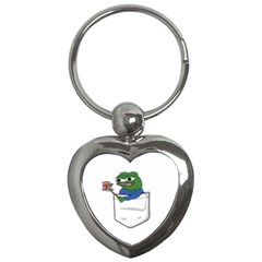 Apu Apustaja Roasting A Snail On A Campfire Pepe The Frog Pocket Tee Kekistan Key Chains (heart)  by snek