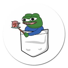 Apu Apustaja Roasting A Snail On A Campfire Pepe The Frog Pocket Tee Kekistan Magnet 5  (round) by snek