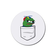 Apu Apustaja Crying Pepe The Frog Pocket Tee Kekistan Rubber Coaster (round)  by snek