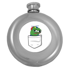 Apu Apustaja Crying Pepe The Frog Pocket Tee Kekistan Round Hip Flask (5 Oz) by snek