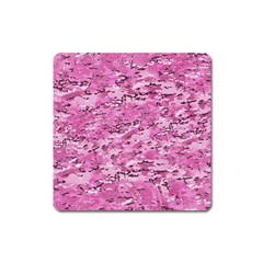 Pink Camouflage Army Military Girl Square Magnet by snek