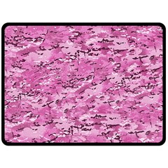 Pink Camouflage Army Military Girl Fleece Blanket (large)  by snek