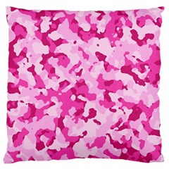 Standard Pink Camouflage Army Military Girl Funny Pattern Large Flano Cushion Case (one Side) by snek
