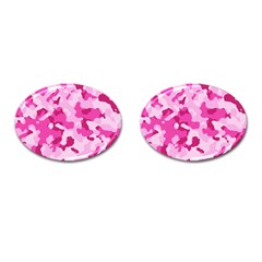 Standard Pink Camouflage Army Military Girl Cufflinks (oval) by snek