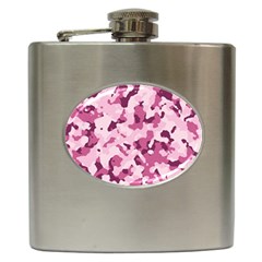 Standard Violet Pink Camouflage Army Military Girl Hip Flask (6 Oz) by snek