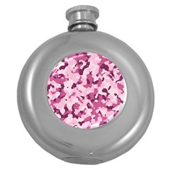 Standard Violet Pink Camouflage Army Military Girl Round Hip Flask (5 Oz) by snek