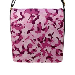 Standard Violet Pink Camouflage Army Military Girl Flap Closure Messenger Bag (l) by snek