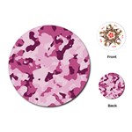 Standard Violet Pink Camouflage Army Military Girl Playing Cards (Round) Front