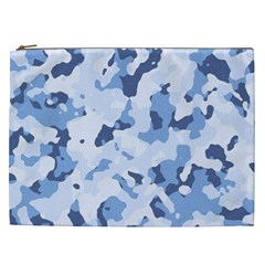 Standard Light Blue Camouflage Army Military Cosmetic Bag (xxl) by snek