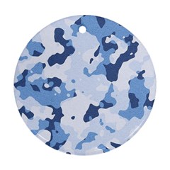 Standard light blue Camouflage Army Military Ornament (Round)