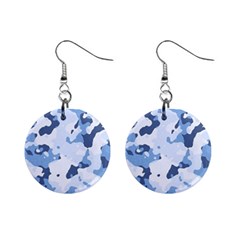Standard light blue Camouflage Army Military Mini Button Earrings