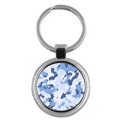 Standard Light Blue Camouflage Army Military Key Chains (round)  by snek