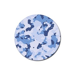 Standard Light Blue Camouflage Army Military Rubber Coaster (round)  by snek
