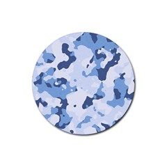 Standard light blue Camouflage Army Military Rubber Round Coaster (4 pack) 