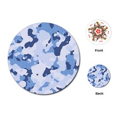 Standard light blue Camouflage Army Military Playing Cards (Round)