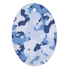 Standard light blue Camouflage Army Military Oval Ornament (Two Sides)