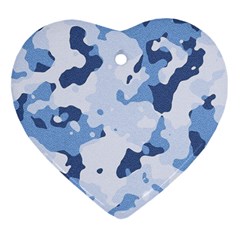 Standard Light Blue Camouflage Army Military Heart Ornament (two Sides) by snek