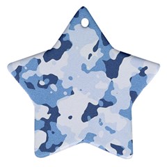 Standard light blue Camouflage Army Military Star Ornament (Two Sides)