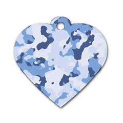 Standard light blue Camouflage Army Military Dog Tag Heart (Two Sides)