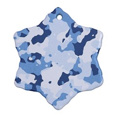 Standard light blue Camouflage Army Military Snowflake Ornament (Two Sides)