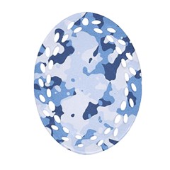 Standard light blue Camouflage Army Military Ornament (Oval Filigree)
