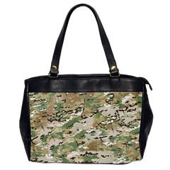 Wood Camouflage Military Army Green Khaki Pattern Oversize Office Handbag (2 Sides) by snek