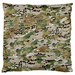 Wood Camouflage Military Army Green Khaki Pattern Large Flano Cushion Case (one Side) by snek