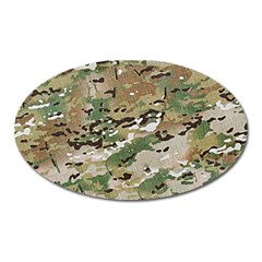 Wood Camouflage Military Army Green Khaki Pattern Oval Magnet by snek