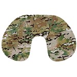 Wood camouflage military army green khaki pattern Travel Neck Pillows Front