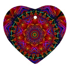 Kaleidoscope Pattern Ornament Heart Ornament (two Sides) by Pakrebo