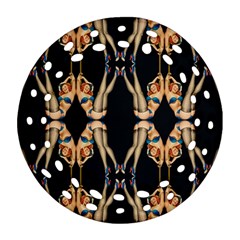 Kaleidoscope Symmetry Pattern Girls Round Filigree Ornament (two Sides) by Pakrebo