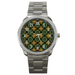 Kaleidoscope Pattern Seamless Sport Metal Watch