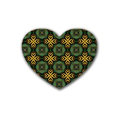 Kaleidoscope Pattern Seamless Rubber Coaster (Heart) 