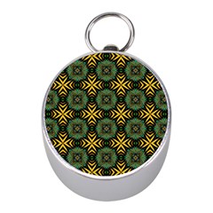 Kaleidoscope Pattern Seamless Mini Silver Compasses