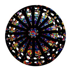 Church Stained Glass Windows Colors Ornament (round Filigree) by Pakrebo