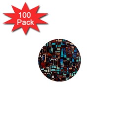 Stained Glass Mosaic Abstract 1  Mini Magnets (100 Pack)  by Pakrebo