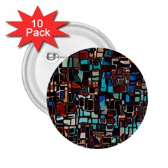Stained Glass Mosaic Abstract 2 25  Buttons (10 Pack)  by Pakrebo