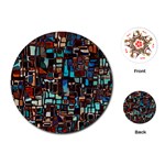 Stained Glass Mosaic Abstract Playing Cards (Round) Front