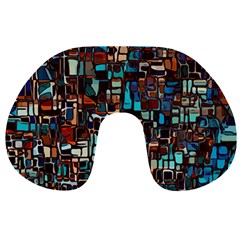 Stained Glass Mosaic Abstract Travel Neck Pillows by Pakrebo