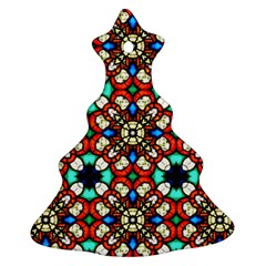 Stained Glass Pattern Texture Face Christmas Tree Ornament (two Sides)