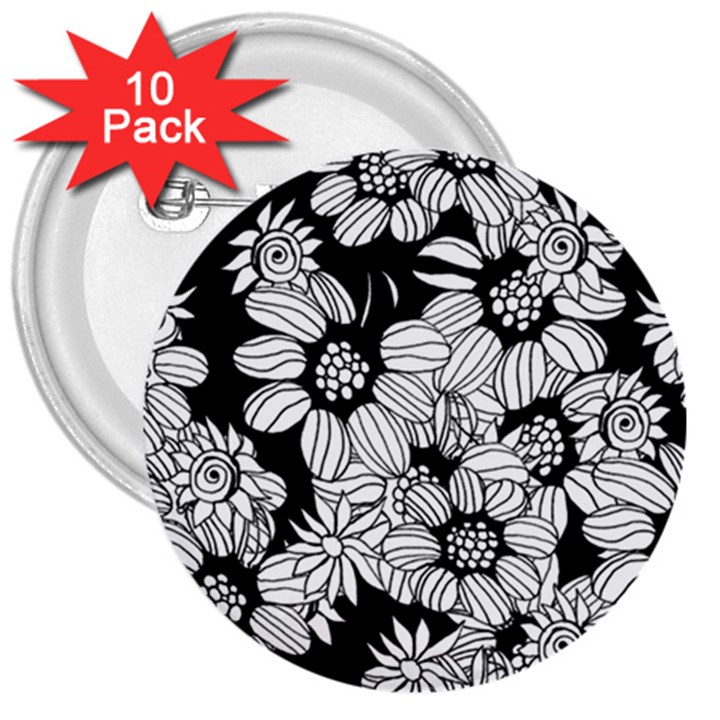 Mandala Calming Coloring Page 3  Buttons (10 pack) 