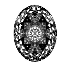 Mandala Calming Coloring Page Oval Filigree Ornament (Two Sides)