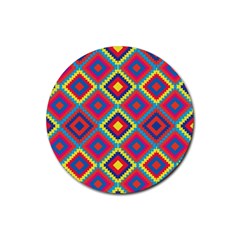 Native American Pattern Rubber Round Coaster (4 Pack)  by Valentinaart